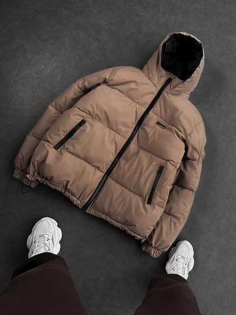 Мужская oversize куртка в коричневом цвете dp19m фото
