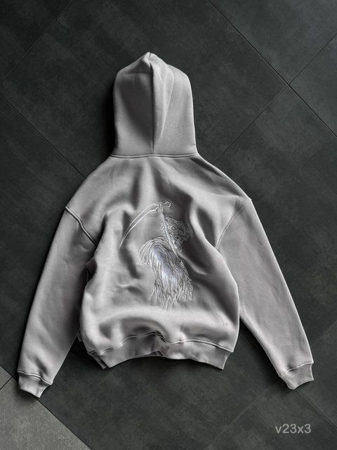 Чоловіче oversize худі у сірому кольорі v23x3 фото