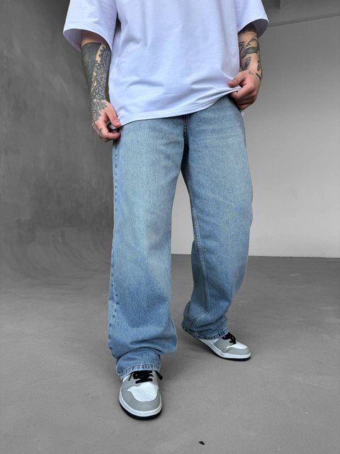 Мужские широкие джинсы Baggy в голубом цвете df2254-20 фото