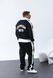 Чоловічий oversize флісовий костюм у чорному кольорі cb3045 фото 3