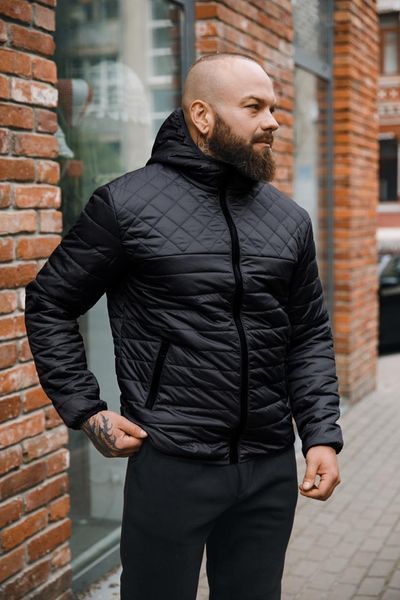 Мужская куртка с капюшоном в черном цвете d0007black фото