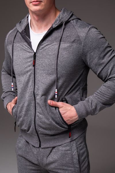 Мужской спортивный костюм с капюшоном в сером цвете 2375gr фото