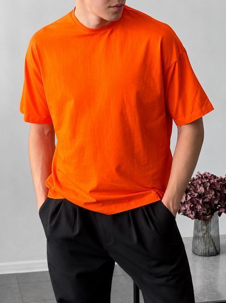 Мужская oversize футболка в оранжевом цвете fi6-S фото