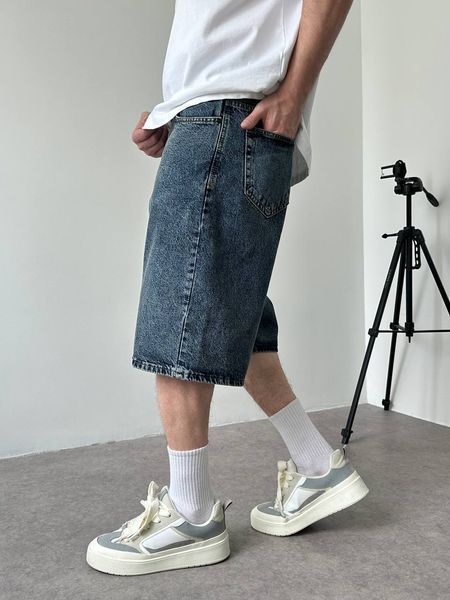 Чоловічі джинсові шорти Baggy у синьому кольорі sh00825k-28 фото