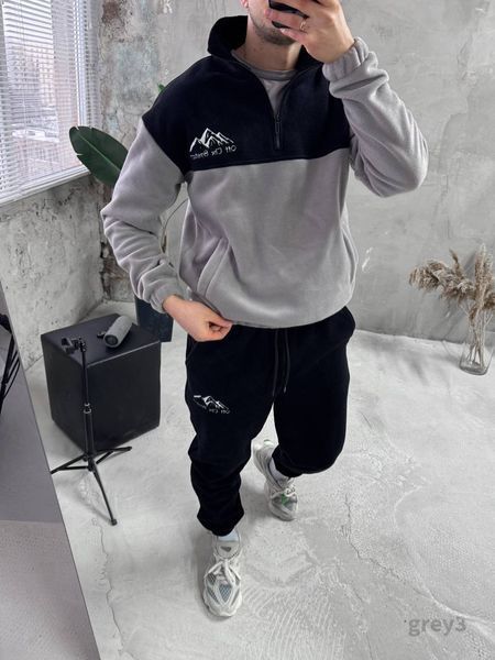 Мужской флисовый спортивный костюм в сером цвете grey3 фото