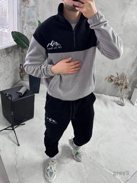 Мужской флисовый спортивный костюм в сером цвете grey3 фото