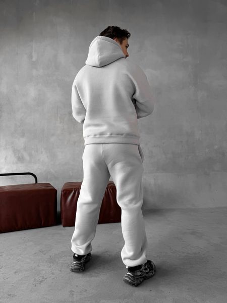 Мужской oversize спортивный костюм с принтом в сером цвете kos32 фото