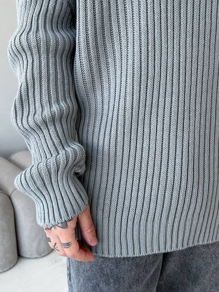 Мужской oversize свитер в сером цвете mr104 фото