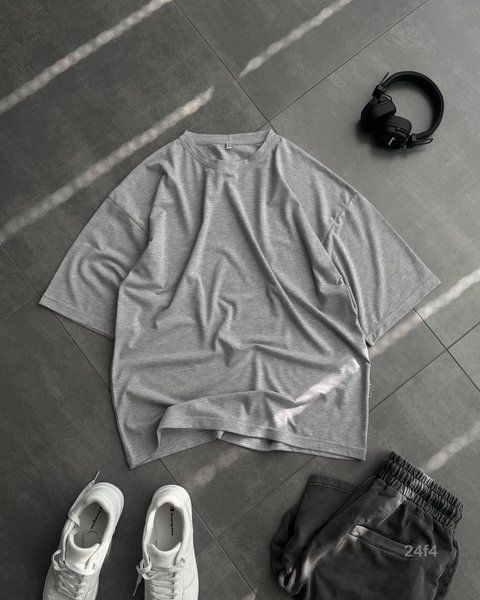 Мужская oversize футболка в сером цвете 24f4-Xs фото