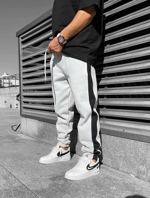 Мужские oversize спортивные брюки на флисе в белом цвете jr-bz101wht-fl фото
