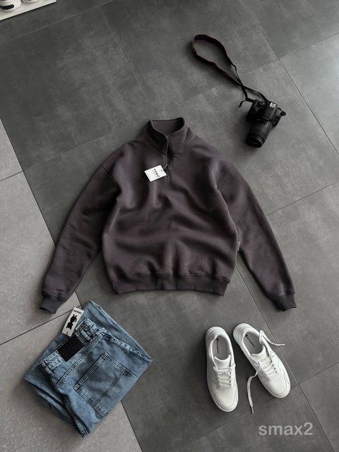 Мужской oversize свитшот в графитовом цвете smax2 фото