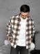 Мужская oversize рубашка в коричневом цвете kl29 фото 3