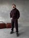Мужской oversize спортивный костюм худи+брюки в коричневом цвете kos47 фото 3