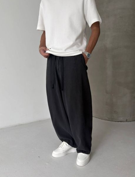 Мужские котоновые брюки Baggy в цвете графит ch6390/1-S фото