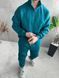 Мужской oversize костюм на флисе в зеленом цвете pgt14n фото 2