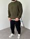 Мужской вязаный oversize свитер в цвете хаки la156 фото 7