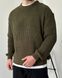 Мужской вязаный oversize свитер в цвете хаки la156 фото 4