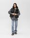 Жіноча oversize жилетка з капюшоном у чорному кольорі zh2 фото 3