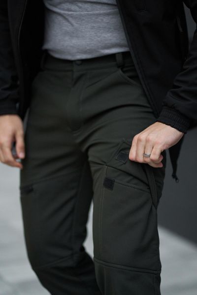 Мужские утепленные брюки Softshell в цвете хаки 1589543853 фото