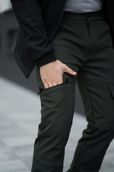 Мужские утепленные брюки Softshell в цвете хаки 1589543853 фото