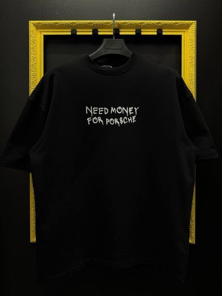 Мужская oversize футболка с принтом в черном цвете tt304w-S фото