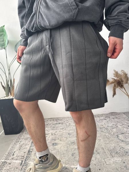 Мужские oversize шорты в темно-сером цвете sh9 фото