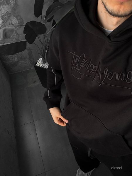 Мужской oversize спортивный костюм в черном цвете dzas1n фото