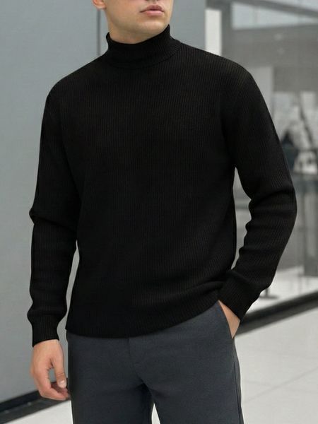 Мужской вязаный гольф в черном цвете 5030black фото