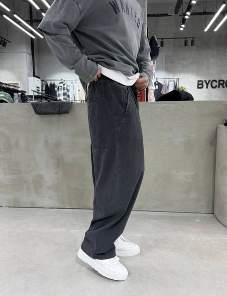 Чоловічі оверсайз штани Baggy у графітовому кольорі ch6517/1p-S фото