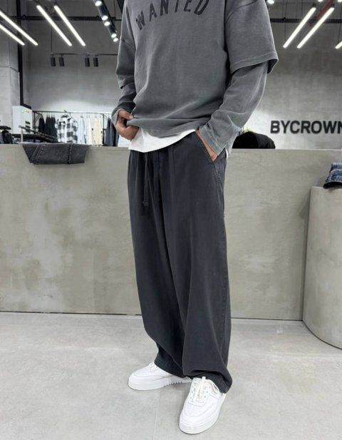 Чоловічі оверсайз штани Baggy у графітовому кольорі ch6517/1p-S фото
